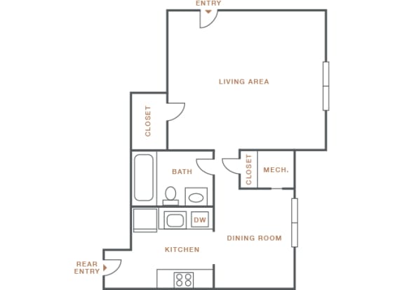 Hayes House - A1a - Studio and 1 bath -2D