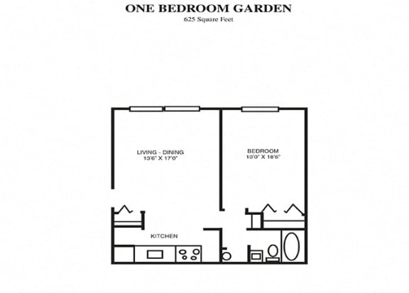 Floor Plan 1 Bedroom Garden