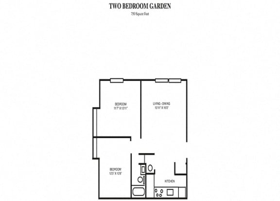  Floor Plan 2 Bedroom Garden