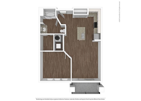 Floor Plan  1 Bed 1 Bath Floor Plan at The Ivy at Berlin Place, South Bend, IN