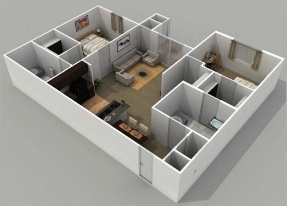 oak 2 bedroom 2 bathroom floor plan