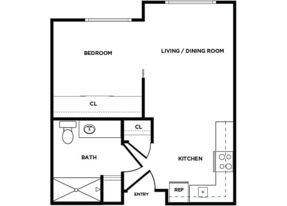 Floor Plan  A1 floor plan at Boardwalk Apartments