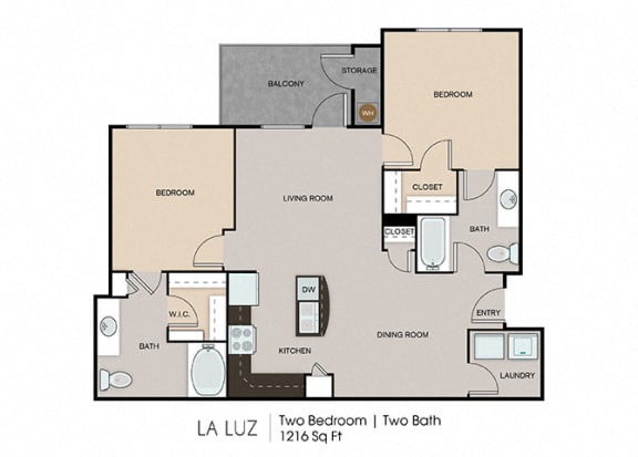 La-Luz Floor Plan at SkyStone Apartments, Albuquerque, NM