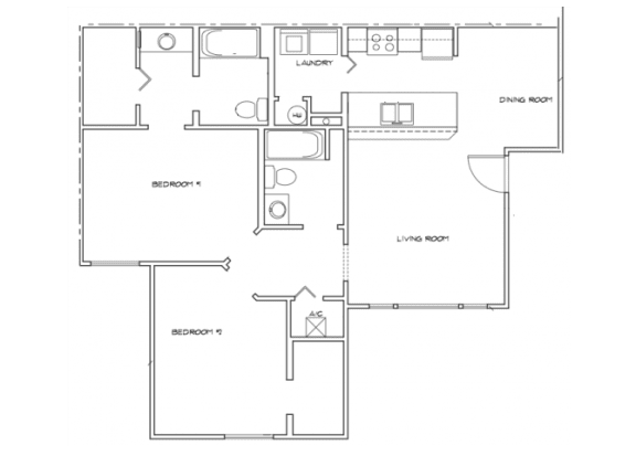 2 Bedroom Floor Plan