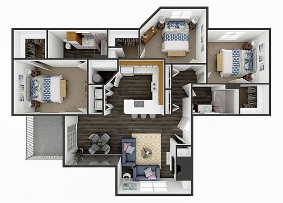 Floor Plan  3 bedroom apartment floor plan