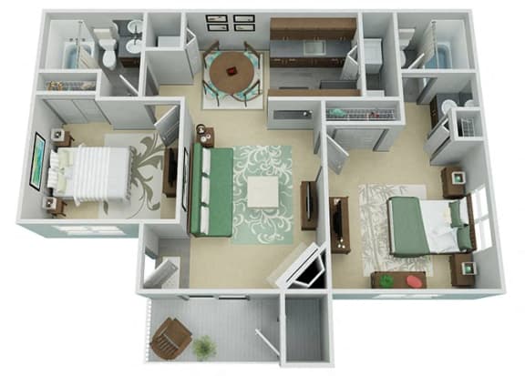 2 Bed 2 Bath Floor Plan with 900 Sq. Ft. at Verona, Littleton