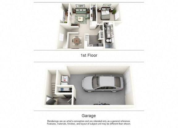 1 Bed 1 Bath Floor Plan | 824 Sq. Ft. at Aston at Cinco Ranch, Katy, TX, 77450