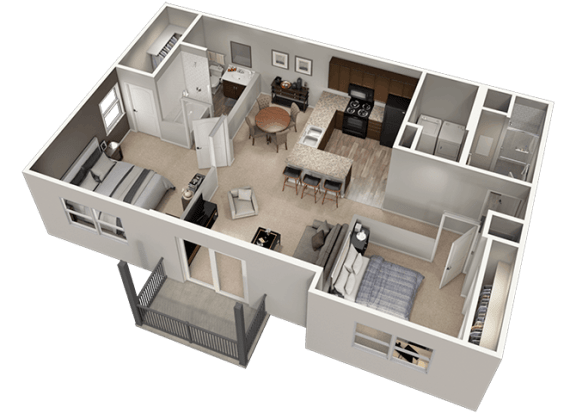 B 2 Bedroom 2 Bath Floor Plan B 2 Bedroom 2 Bath Floor Plan at Madison Park Apartments, Columbus