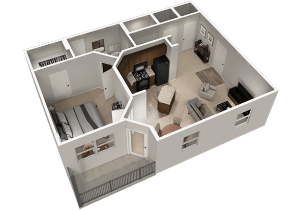 R 1 Bedroom 1 Bath Floor Plan R 1 Bedroom 1 Bath Floor Plan at Madison Park Apartments, Columbus, Ohio