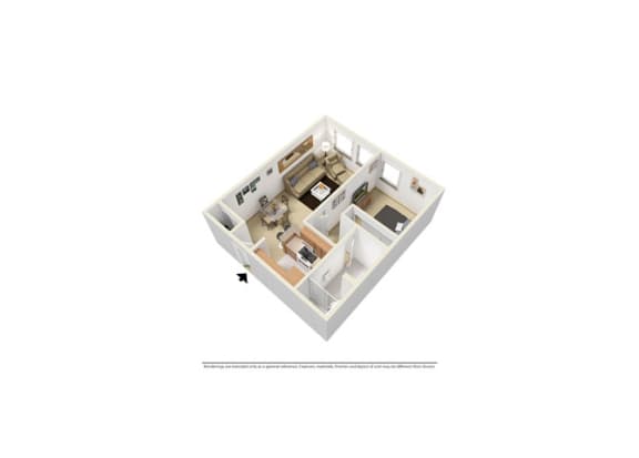 1 Bed - 1 Bath |720 sq ft Acapulco Floorplan at Park Regency Club-1 Bed - 1 Bath |720 sq ft