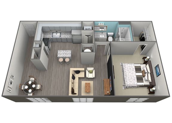 1 Bed 1Bath A3 Floorplan at Aventura at Forest Park, St.Louis