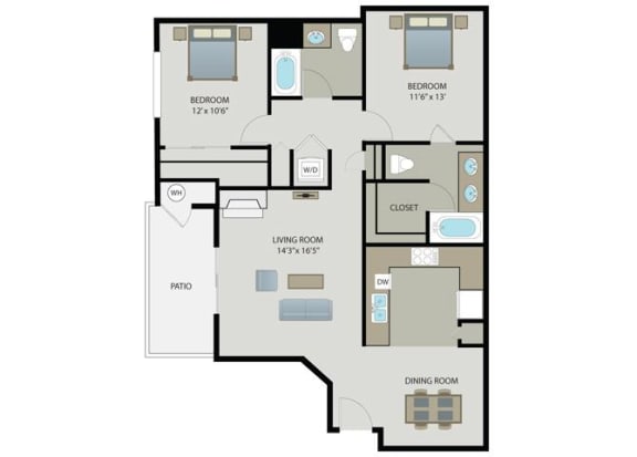 Fenestra 2 Bed 2 Bath Floor Plan