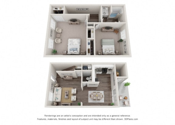 Two Story Townhouse floor plan for rent in Williamsburg VA