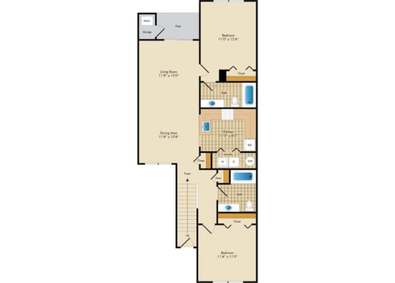 Floor Plan  2 bedroom apartment in NJ