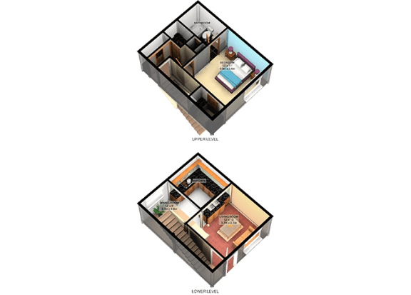 A3 One Bedroom One Bathroom FloorPlan A3 One Bedroom One Bathroom FloorPlan at Carelton Courtyard, Galveston