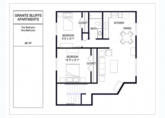 2 Bedroom Loft Floor Plan 2 Bedroom Loft Floor Plan at The Commons of Inver Grove, Inver Grove Heights
