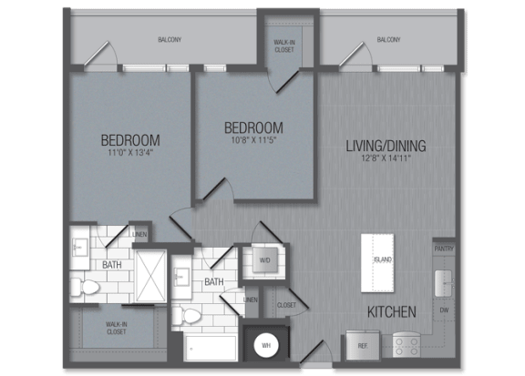 M.2C1 Floor Plan M.2C1 Floor Plan at TENmflats, Maryland