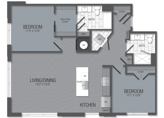 Floor Plan  M.2C2 Floor Plan at TENmflats, Columbia, MD, 21044