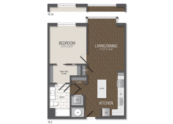 T.1B3 Floor Plan T.1B3 Floor Plan at TENmflats, Maryland, 21044