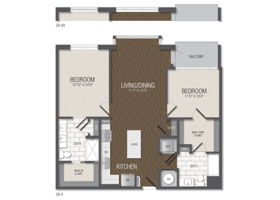 T.2A4A Floor Plan T.2A4A Floor Plan at TENmflats, Columbia, 21044