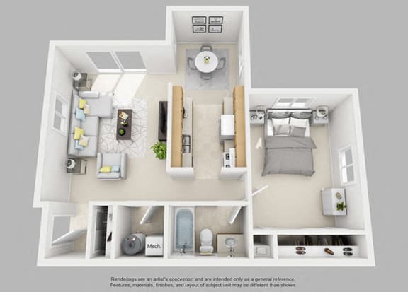 Floor Plan  Four-Seasons_1Bed-1Bath-