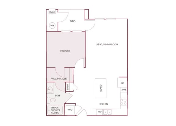 Enclave at Cherry Creek A2 1 bedroom floor plan 2D