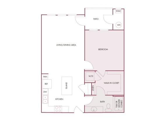 Enclave at Cherry Creek A3 1 bedroom floor plan 2D