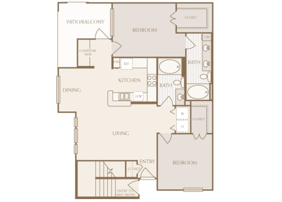 Lodge at Cypresswood - B3 - 2 bedrooms - 2 bath