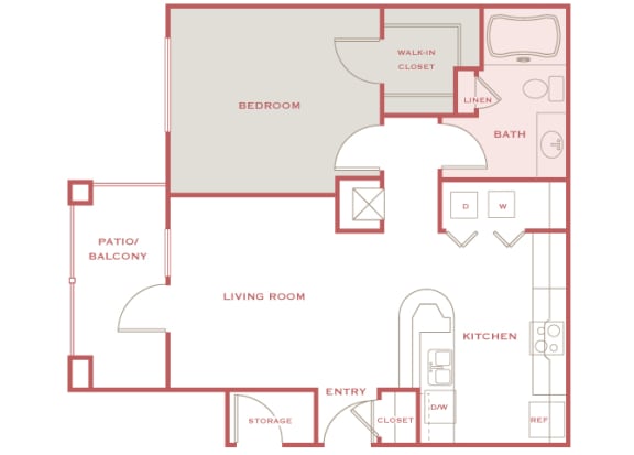 Cordillera Ranch A1 Amarillo 1 bedroom floor plan