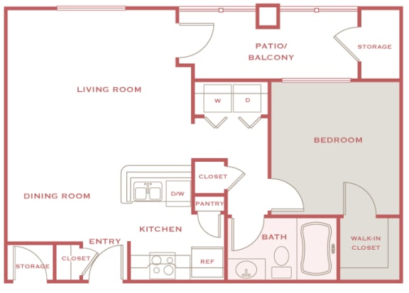 Cordillera Ranch A2 Bello 1 bedroom floor plan