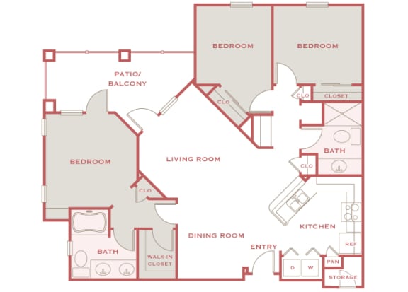 Cordillera Ranch C Estela 3 bedroom floor plan
