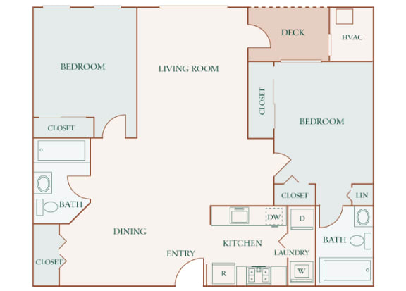 Hampshire Green Apartments - B4 (Ballymore) - 2 bedroom - 2 bath - 2D