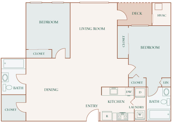 Hampshire Green Apartments - B6 (Ballymore III) - 2 bedroom - 2 bath - 2D