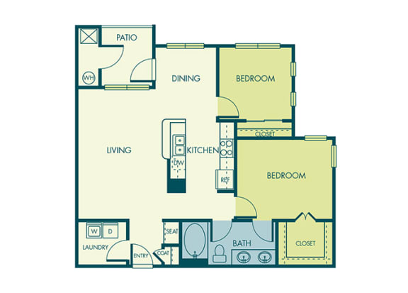 Acadia at Cornerstar - B1 (Aquila) - 2 bedroom and 1 bath - 2D
