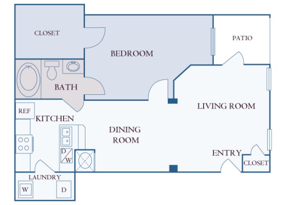 Carrington Place at Shoal Creek - A3 - 1 bedroom 1 bathroom - 2D