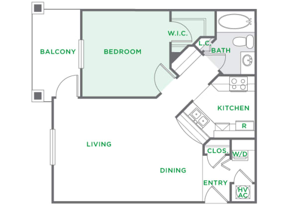The Crossings at Alexander Place - A1 - Abby - 1 bedroom - 1 bath - 2D