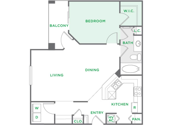 The Crossings at Alexander Place - A2 - Ashley - 1 bedroom - 1 bath - 2D