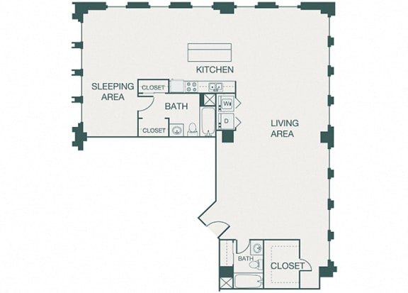 The Kirby - A19 - Penthouse 7 - 1 bedroom - 1 bathroom