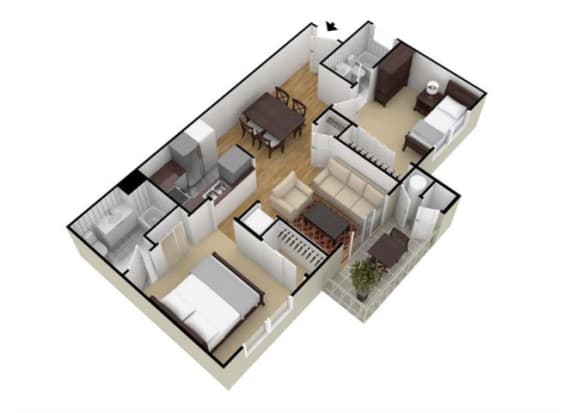 Terrace Floor Plan at Mirabella Apartments, 40300 Washington Street, CA