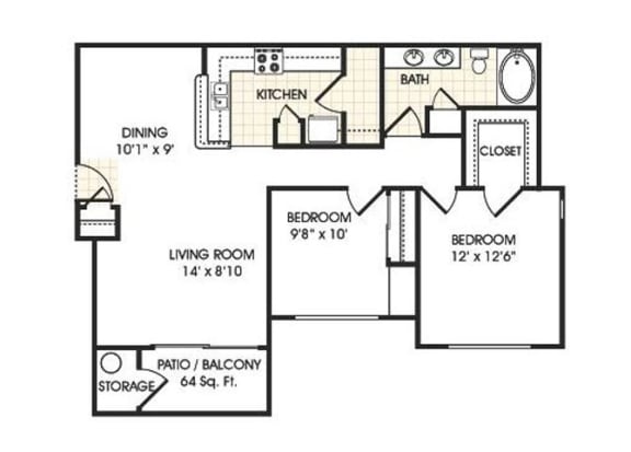 Lustrous Floor Plan at Stonebridge Ranch Apartments, Chandler, 85225