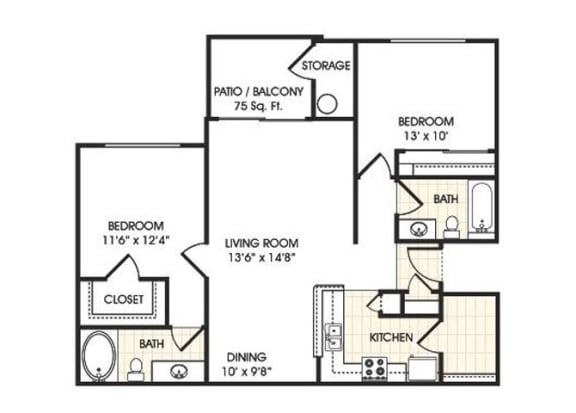 Lavish Floor Plan at Stonebridge Ranch Apartments, Chandler, AZ
