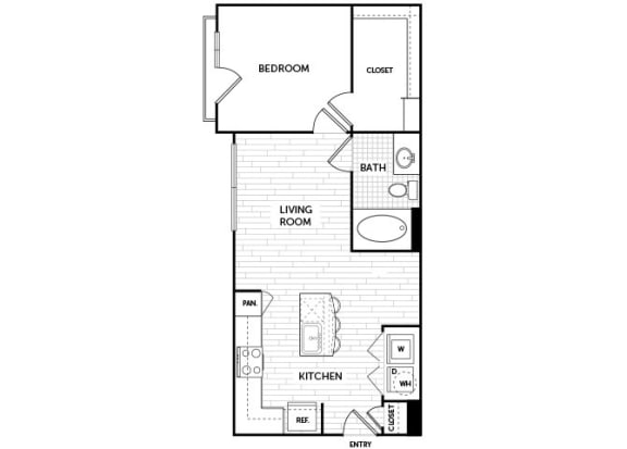 A2 Everlee 2D 1 bedroom floor plan