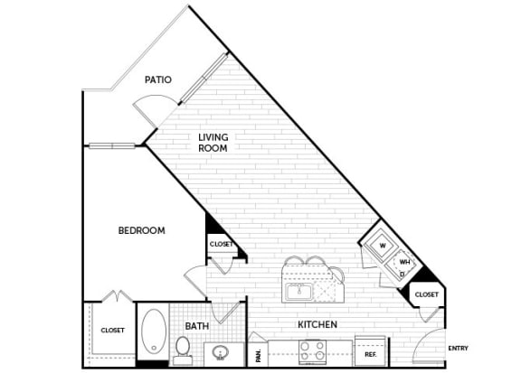A3 Everlee 2D 1 bedroom floor plan