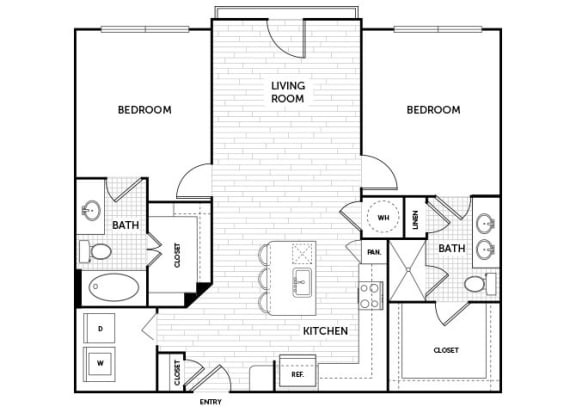 B1 Everlee 2D 2 bedroom floor plan