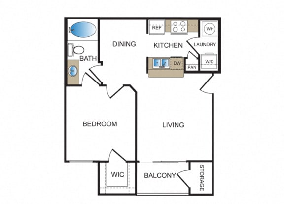 Floor Plan  A1 at Kensley Apartment Homes