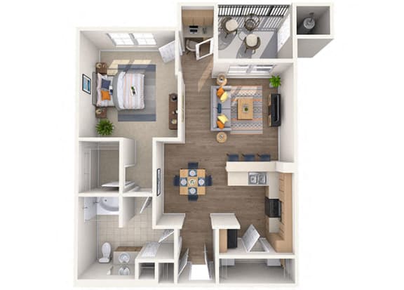 Sunrise Floor Plan Sunrise 804 Sq.Ft. Floor Plan at Waterford at Peoria, Peoria, AZ, 85381