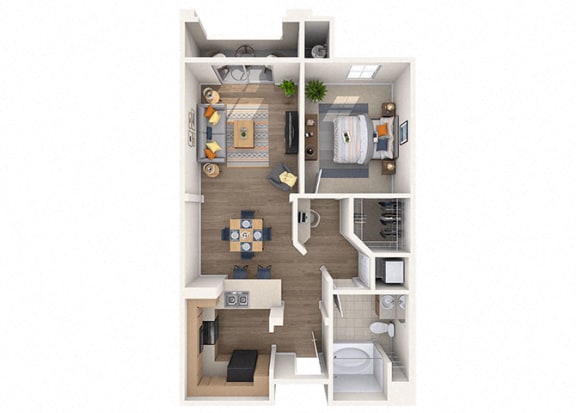 Drysdale Floor Plan Drysdale 708 Sq.Ft. Floor Plan at Residences at Stadium Village, Arizona, 85374