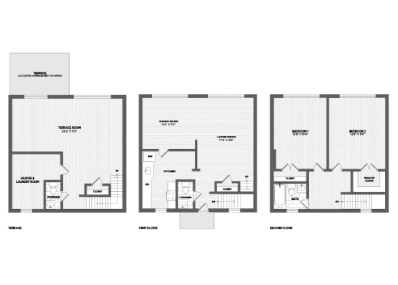 Floor Plan  2 bedrooms willoughby chevy chase rent