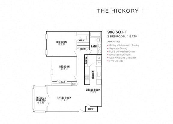 The Hickory I FloorPlan at Rosemont Vinings Ridge, Georgia