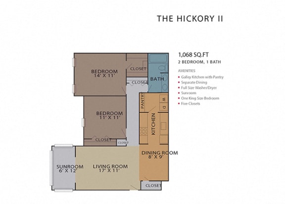 The Hickory II FloorPlan at Rosemont Vinings Ridge, Atlanta, 30339